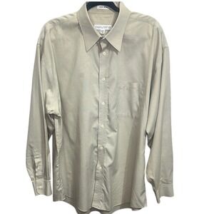 Joseph & Feiss Non-Iron Tan Button Down Shirt Relaxed Fit Non Iron 100% Cotton